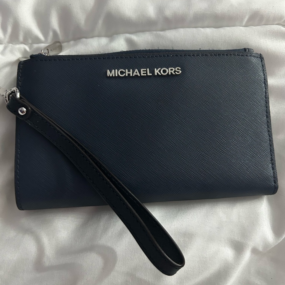 Michael Kors Navy blue wristlet